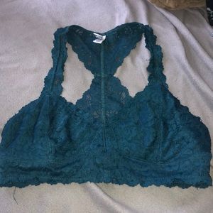blue lace crop tank